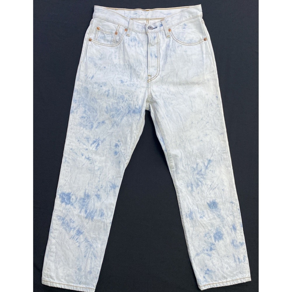 Womens Levi's 501 Original Selvedge Cropped Jeans  Scribble Down Wash 28x26